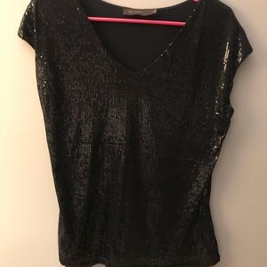 Black sequin top